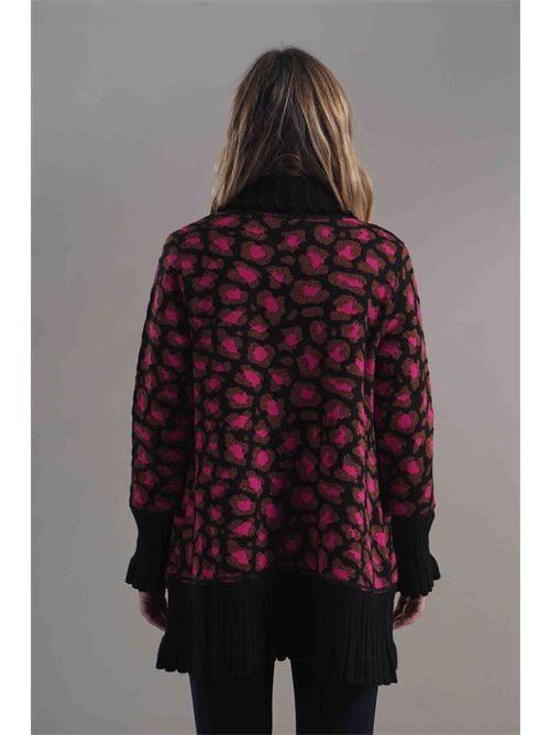 Cardigan in misto lana Love To Love by Gai Mattiolo | LV2019BRONZO/NERO/FUXIA